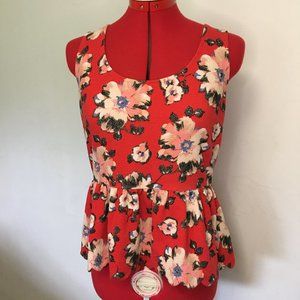 Anthropologie Floral Peplum Top